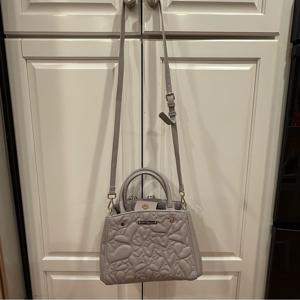 Betsey Johnson Gray Quilted Satchel with Detachable Strap - Picture 10 of 14